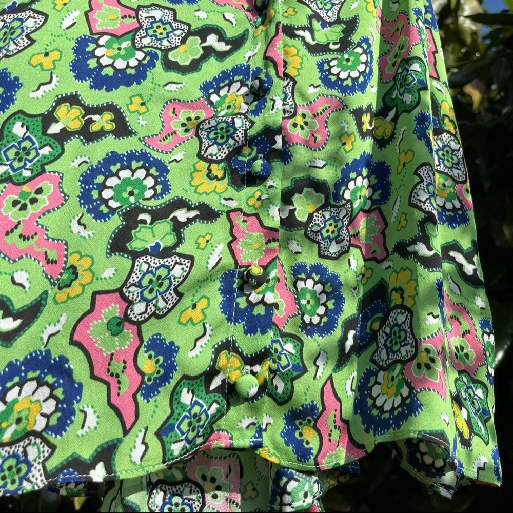 NWT Rhode Kari green floral print ruffle tank top - Picture 2 of 5